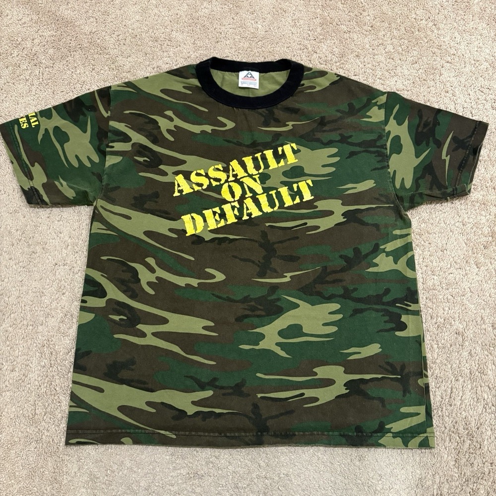 Vintage Assault on Default Special Forces Men's Camo T-Shirt Size XL
